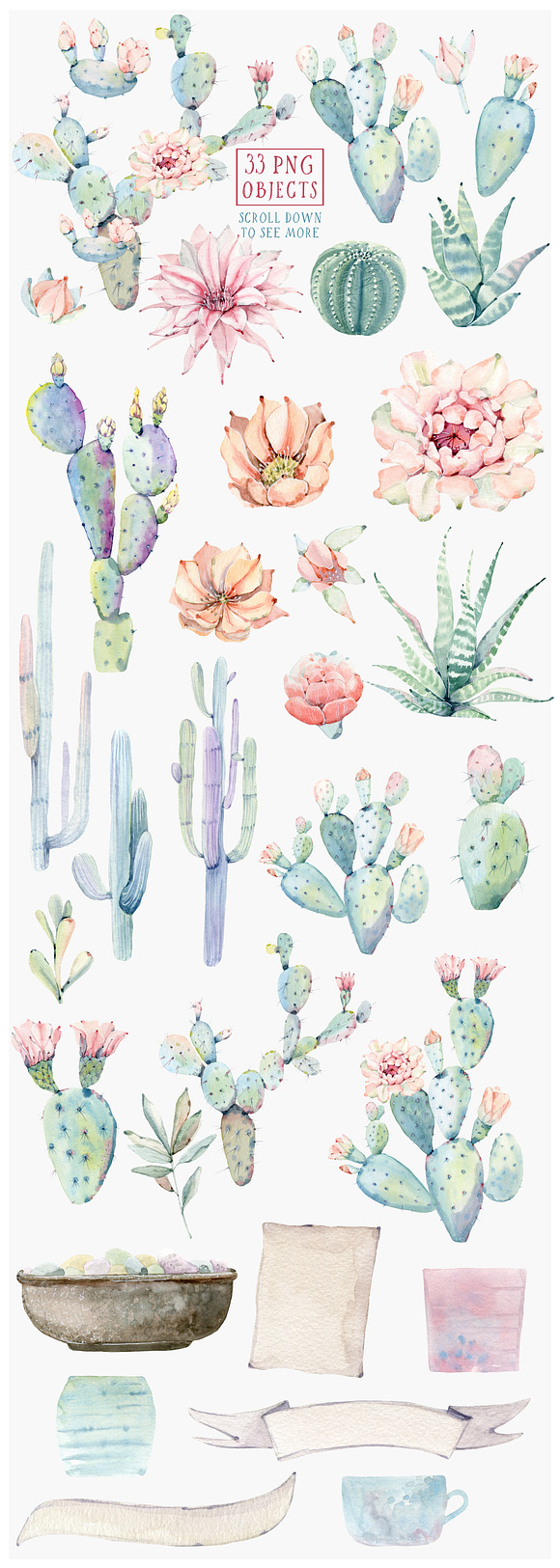 CACTUSES again and again in Illustrations - product preview 1