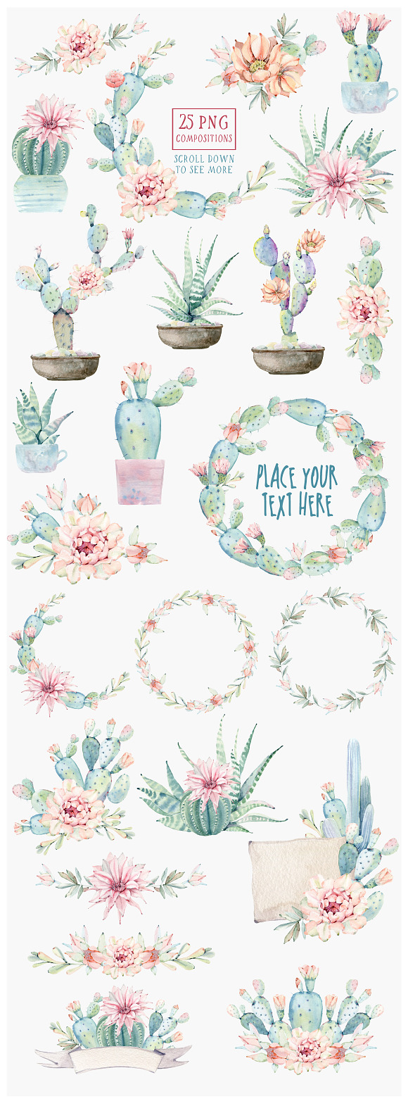 CACTUSES again and again in Illustrations - product preview 7