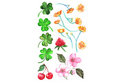 Watercolor flower clip art vector