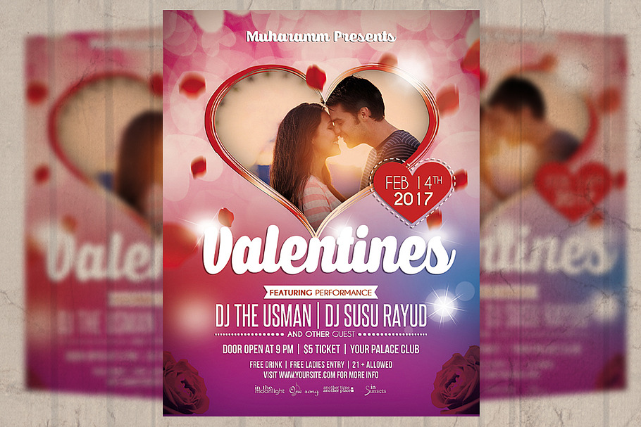 Valentine Party Flyer / Poster in Flyer Templates - product preview 8