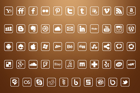 Social media icons square shapes in Graphics - product preview 2