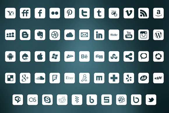 Social media icons square shapes in Graphics - product preview 3