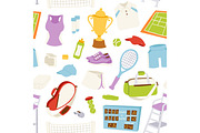 Vector illustration tennis pattern seamless