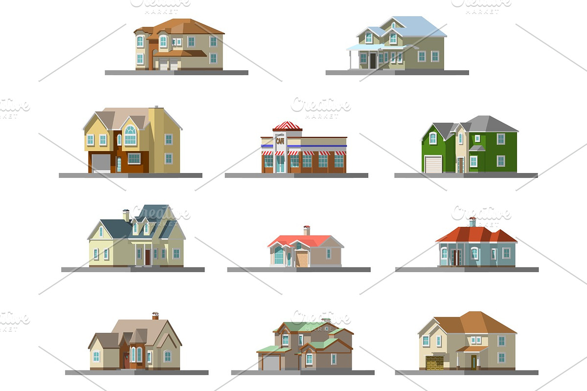 image of a private house. vector flat illustration in Illustrations - product preview 8