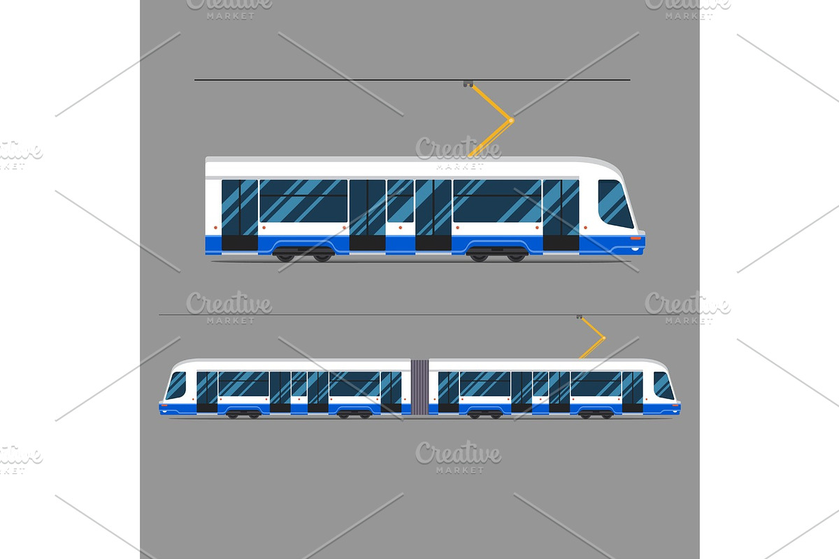 set vector mass rapid transit urban vehicles Collection  municipal transport in Illustrations - product preview 8