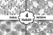 Black and White Floral Patterns (3)