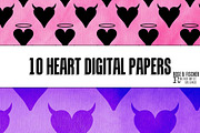 10 Digital Papers (Hearts)