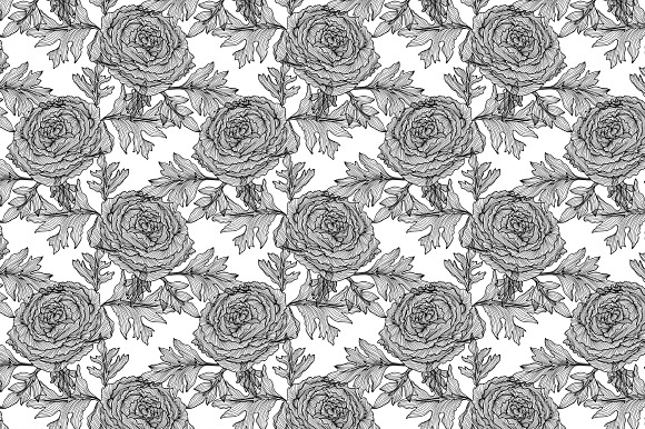 Black and White Floral Patterns (3) in Patterns - product preview 3