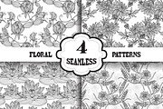 Black and White Floral Patterns(4)