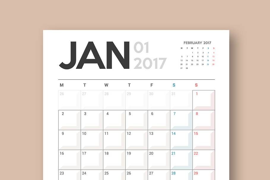 Calendar 2017 Planner Design in Stationery Templates - product preview 8