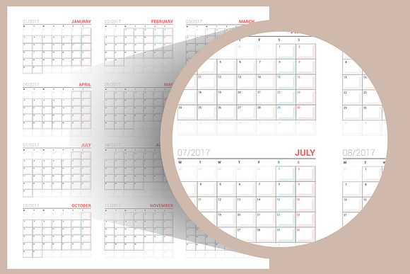 Calendar 2017 Planner Design in Stationery Templates - product preview 2
