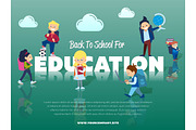 Back to school for education banner
