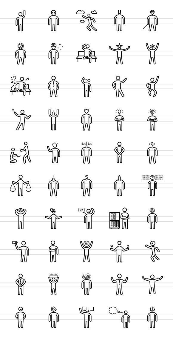 50 Personality Line Icons in Graphics - product preview 1