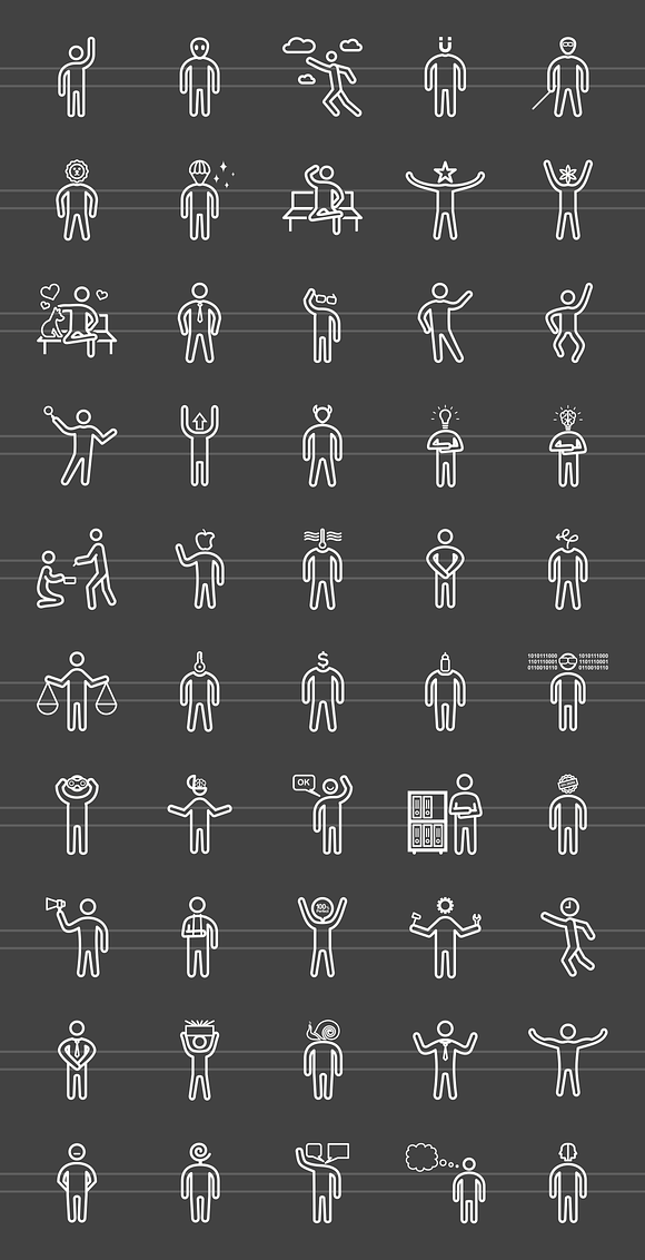 50 Personality Line Inverted Icons in Icons - product preview 1