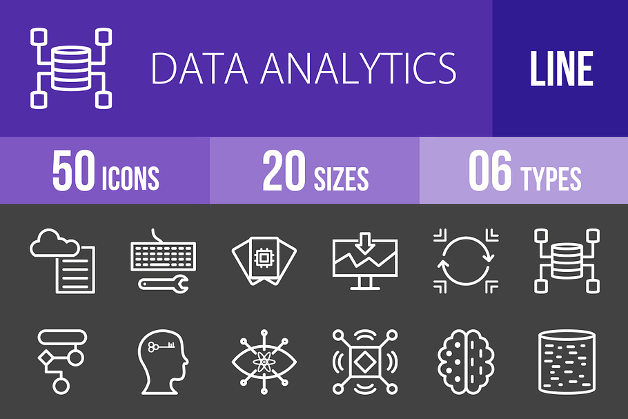 50 Analytics Line Inverted Icons in Graphics - product preview 8
