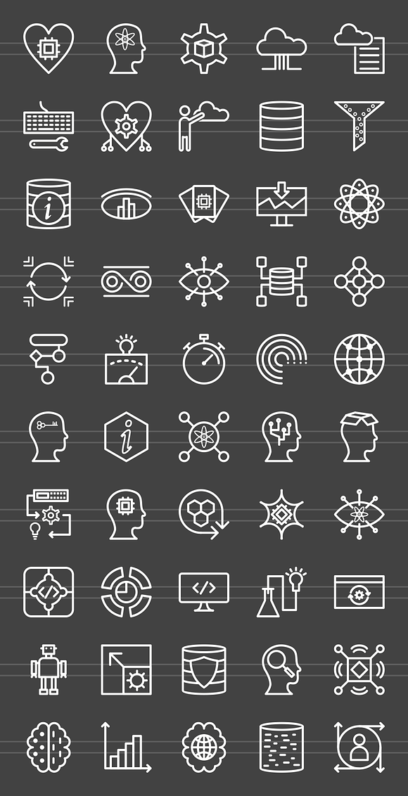 50 Analytics Line Inverted Icons in Graphics - product preview 1