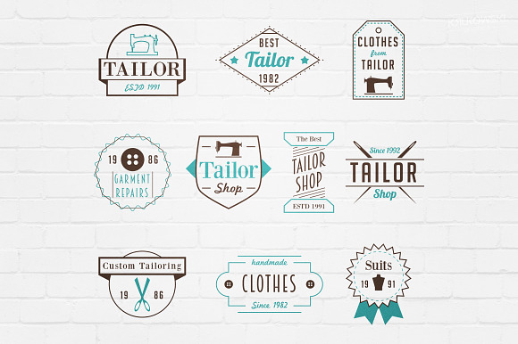 Tailor Store Badges Logos in Logo Templates - product preview 2