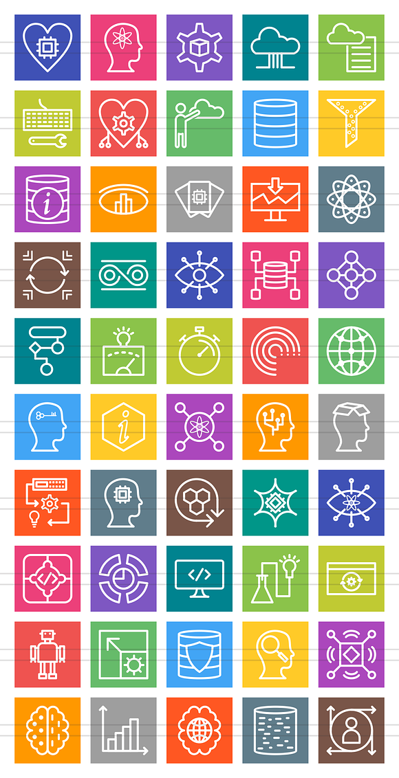 50 Analytics Line Multicolor Icons in Icons - product preview 1