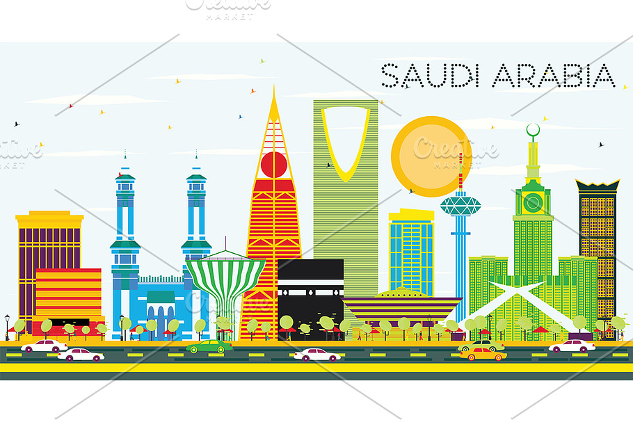 Saudi Arabia Skyline in Illustrations - product preview 8