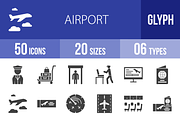 50 Airport Glyph Icons