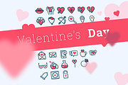 Valentine's Day icons (26 + 26)