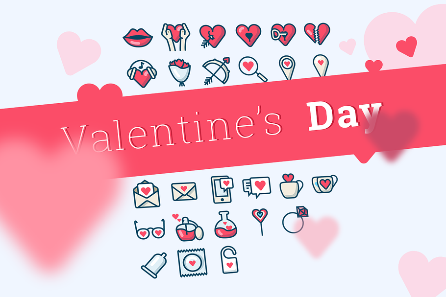 Valentine's Day icons (26 + 26) in Graphics - product preview 8