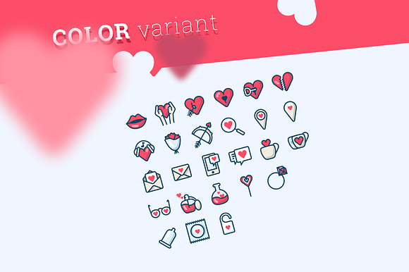 Valentine's Day icons (26 + 26) in Graphics - product preview 1