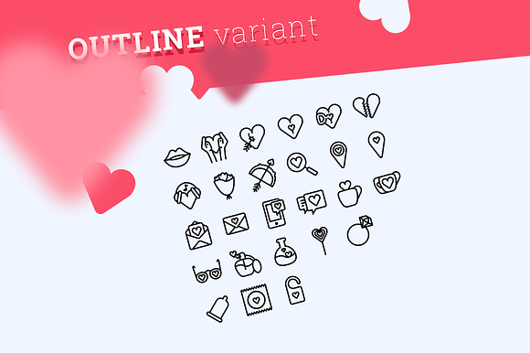 Valentine's Day icons (26 + 26) in Graphics - product preview 2
