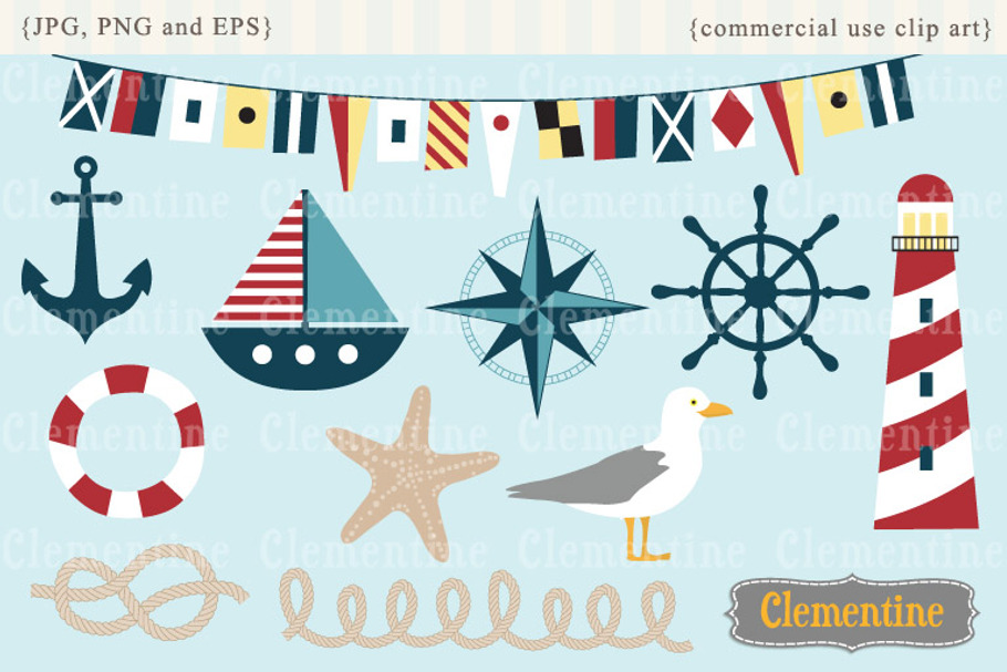 Nautical Clip Art and Vectors in Illustrations - product preview 8