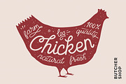 Poster with chicken silhouette