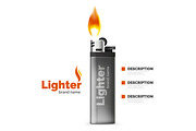 Vector lighter ad template with orange blaze
