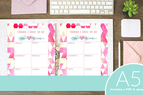A5 Planner Insert: Weekly To Do List in Stationery Templates - product preview 1