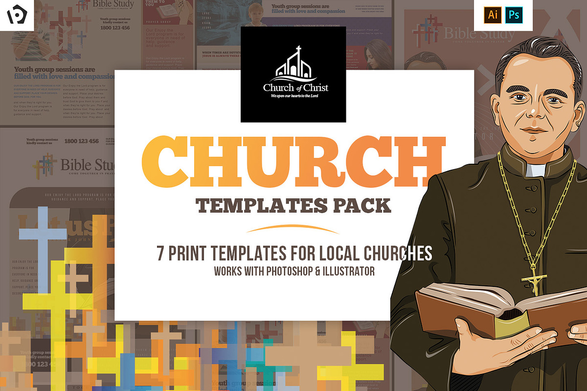 Church Templates Pack in Flyer Templates - product preview 8