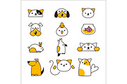 Pet shop symbols vector.