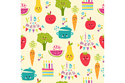 Kids food menu background vector illustration