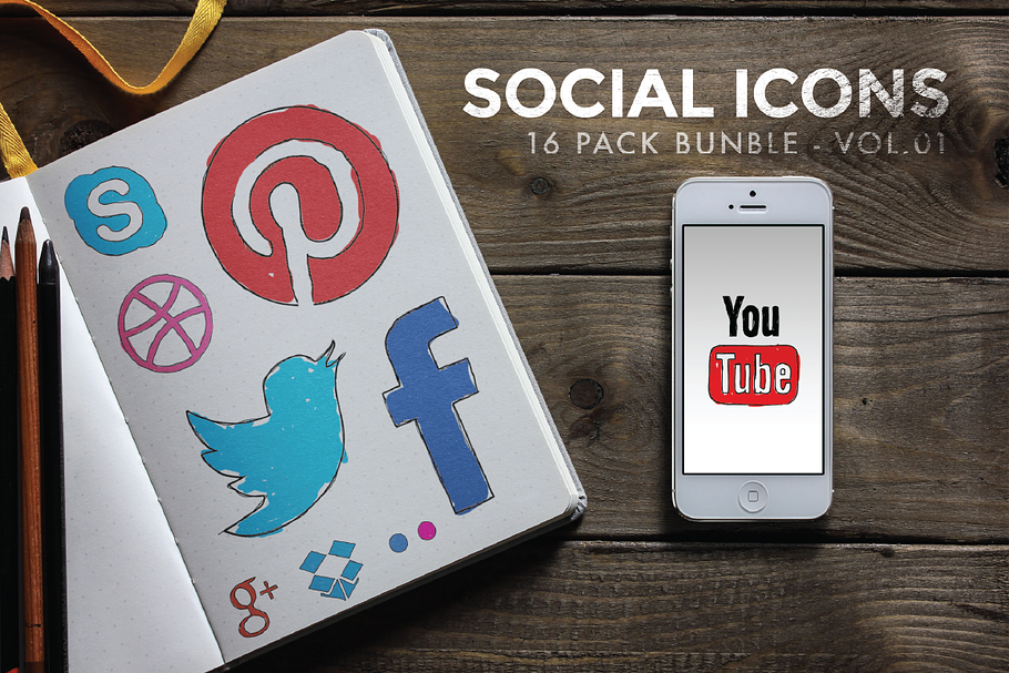 Social Icon Doodles - Vol.01 in Graphics - product preview 8