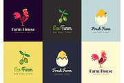 Fresh farm logos set