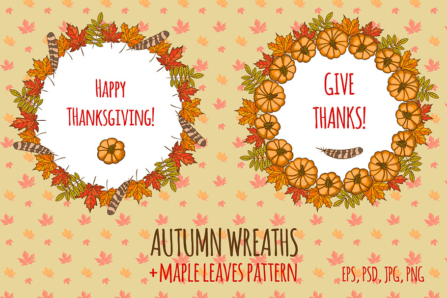 Thanksgiving wreaths in Patterns - product preview 8