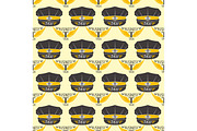 Taxi badge seamless pattern vector illustration.