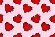 seamless pattern red hearts
