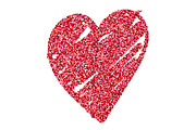 Red glitter red shine heart vector
