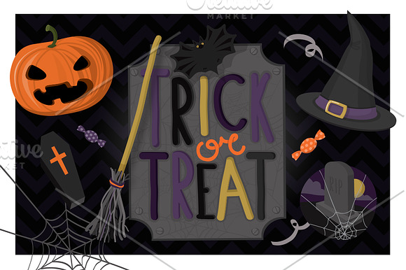 Spooky vector set in Objects - product preview 1