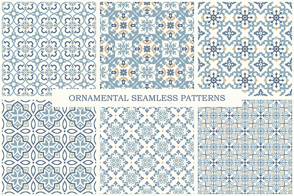 Arabic ornamental seamless patterns
