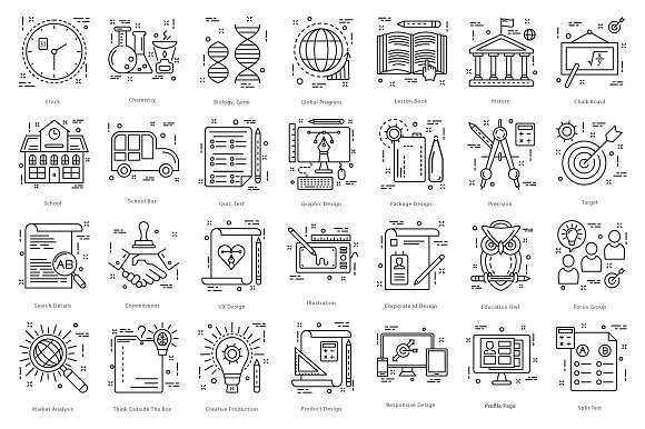 615 Flat Line Icons  in Flat Icons - product preview 3