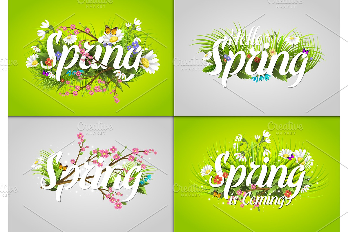 Spring text letter vector illustration. in Illustrations - product preview 8