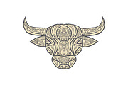 Bull Cow Head Front Mandala