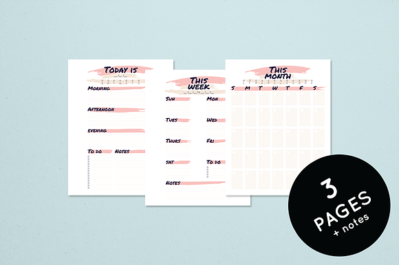 Brush Planner Set Collection in Stationery Templates - product preview 2
