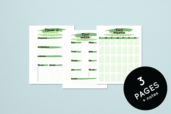 Brush Planner Set Collection in Stationery Templates - product preview 5