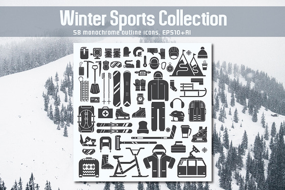 Winter Sports and Activity Set in Illustrations - product preview 5