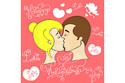 Couple in love kiss